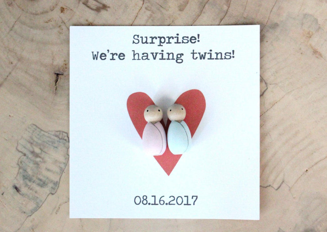 Pregnancy Announcement / Gender Reveal gift or party favour Twins Triplets Multiples