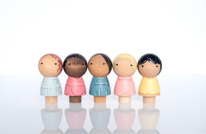 Kokeshi Friendship dolls set of 5